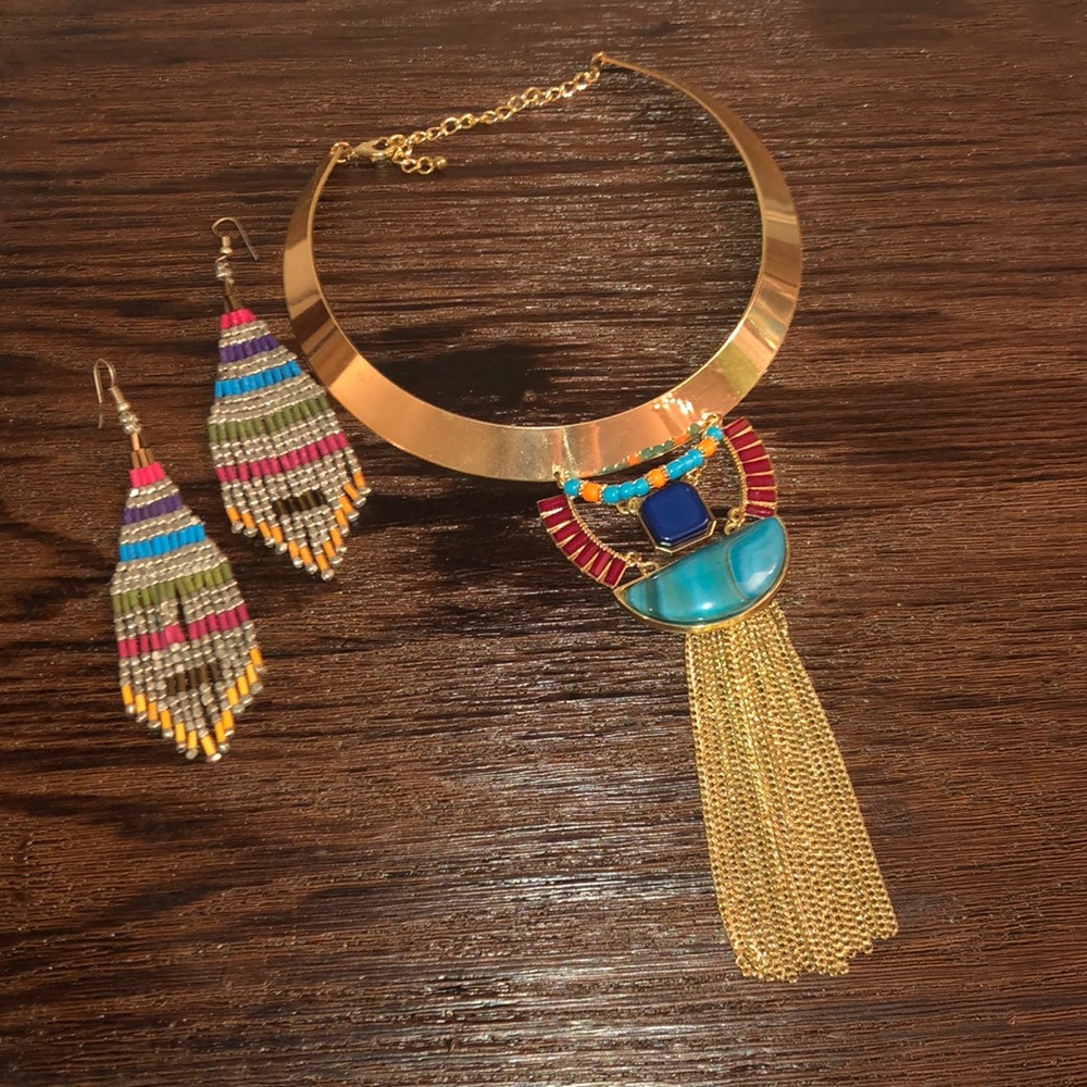 Earrings and necklace ( not a set )